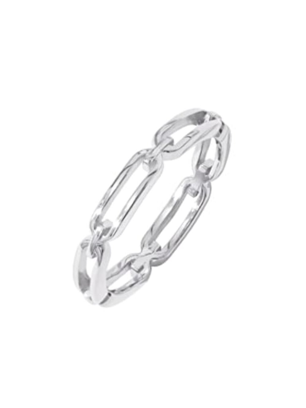 BRAND NEW Rhodium Plated Sterling Silver Chain Link Band Ring